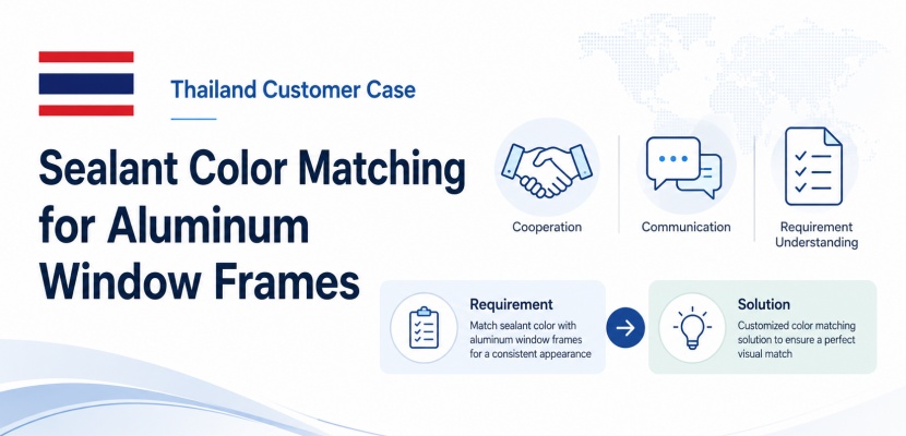 How We Helped a Thailand Customer Match Sealant Color for Grey Aluminum Frames