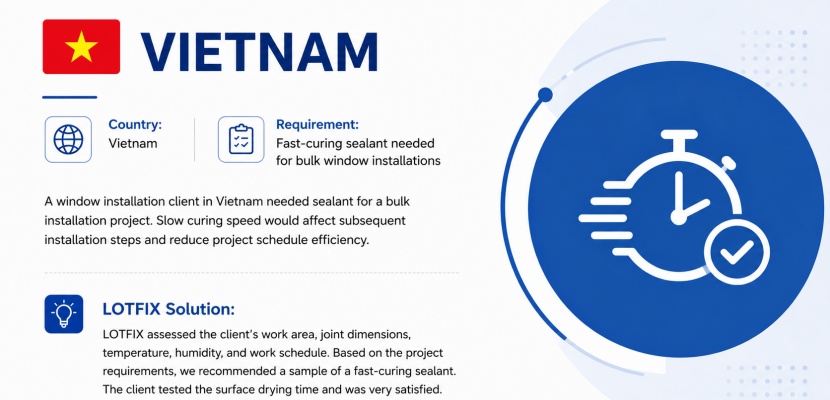 A Vietnam Customer Needed Faster-Curing Sealant for Bulk Window Installation